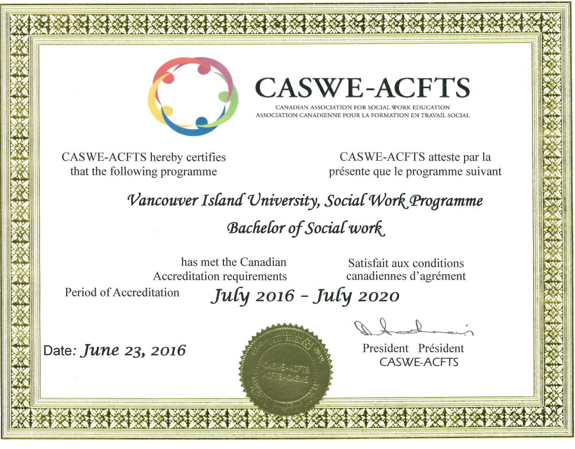 CASWE Certificate 2016